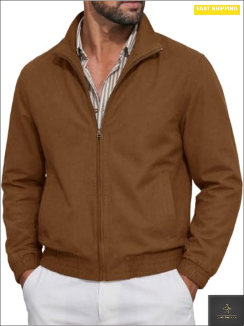 Men's Lightweight Bomber Jacket Zip Up Windbreaker Fall Coat Outerwear